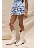 Floral Tiered Ruffle Mini Skort