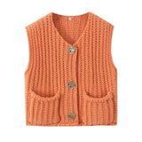 Chunky Needle Knitted Vest - Greige Goods