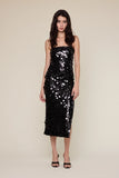 Sequin Side Slit Tube Midi