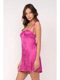 Satin Tie Strap Mini Dress - Greige Goods