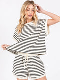 Striped Top & Shorts Set
