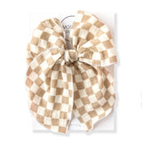 Party Clip On Hair Bow - Greige Goods