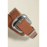 Buckle Leather Belt - Greige Goods
