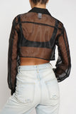 Organza Cropped Shirt - Greige Goods