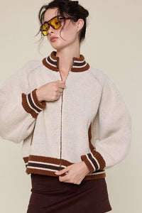 Graphic Knit Sweater Jacket