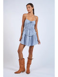 Front Tie Strap Smocked Mini - Greige Goods