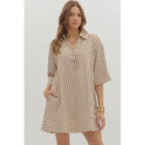 Stripe Mini Dress - Greige Goods