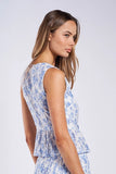 Pale Floral Print Tie Vest - Greige Goods