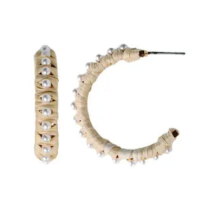 Natural Pearl Hoop - Greige Goods