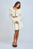 See-Through Ruffle Crop Sweater - Greige Goods