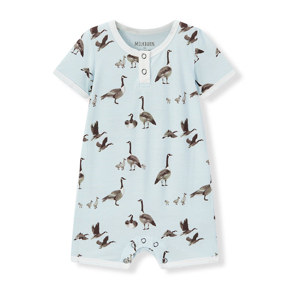 Greige Baby Luxe Stretch Shortall - Greige Goods