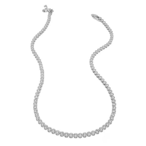 Silver Diamond Tennis Necklace - Greige Goods
