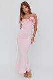 Asymmetric Rose Dress - Greige Goods