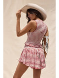 Checker Top & Mini Skort Set - Greige Goods