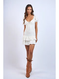 Double Tiered Smocked Mini - Greige Goods