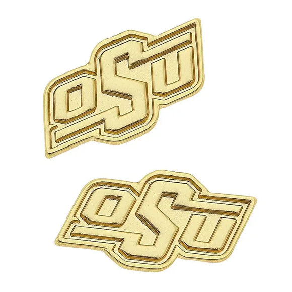 OSU 24K Gold Plated Studs - Greige Goods