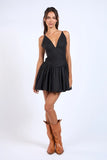 Plunging V-Neck Fit & Flare Mini - Greige Goods