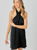 Halter Cross Neck Dress - Greige Goods
