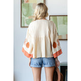 Vintage Embroidery Patch Gauze Top - Greige Goods