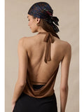 Halter Tie V-Neck Mesh Top