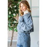 Denim Drop Shoulder Crop Jacket