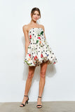 Floral Dot Strapless Bubble Mini - Greige Goods