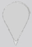 Gold Dipped Long Heart Oval Hoop Chain Necklace - Greige Goods