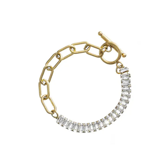 Tennis & Paperclip Bracelet - Greige Goods