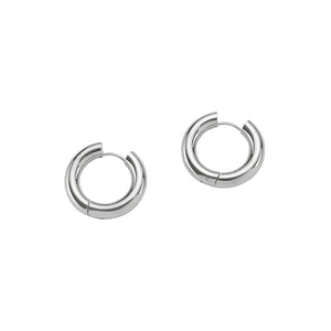 Silver Chunky Hoops - Greige Goods
