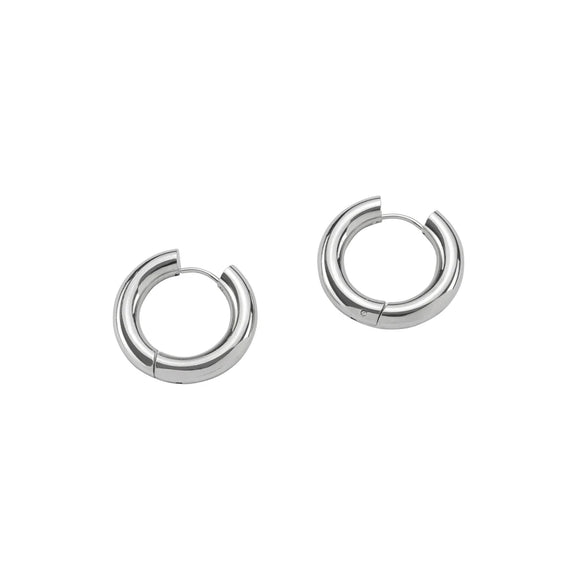 Silver Chunky Hoops - Greige Goods