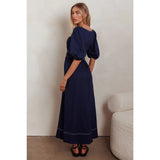 Balloon Sleeve Denim Maxi - Greige Goods