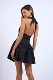 Halter Fit & Flare Mini Dress - Greige Goods