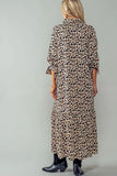 Leopard Print Button Maxi - Greige Goods