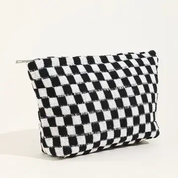 Checker Makeup Bag - Greige Goods