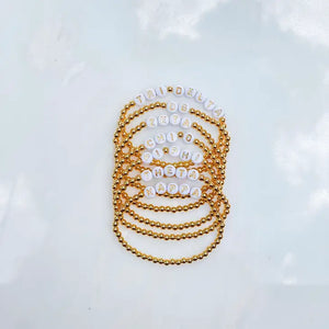 Sorority Gold Beaded Bracelet - Greige Goods