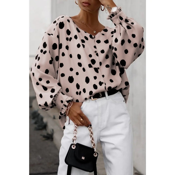 Frill Cuff Blouse - Greige Goods