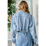 Denim Drop Shoulder Crop Jacket