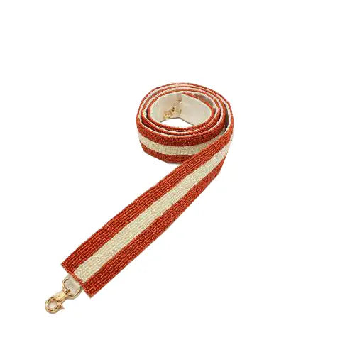 Orange and Cream Beaded Strap