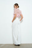 Pearl Embellished Lace Blouse - Greige Goods
