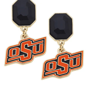 OSU Rhinestone Enamel Logo Earring