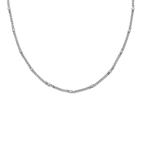 Silver CZ Dainty Choker - Greige Goods