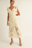 Shoulder Tie Midi Dress - Greige Goods