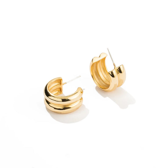 Twin Gold Hoops - Greige Goods