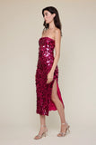 Sequin Side Slit Tube Midi