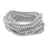 Silver Beaded Bracelet - Greige Goods