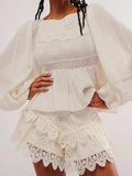 Lace-trim Eyelet Skort