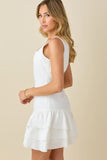Ruffle Hem Square Neck Mini
