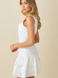 Square Neck Mini Dress - Greige Goods