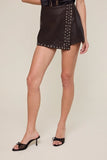 Faux Leather Studded Skort