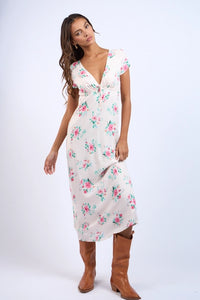 Floral Front Tie Maxi Dress